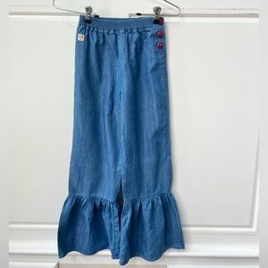 COPY - Wildflower ruffle chambray pants size 10